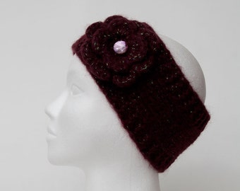 Knit headband Wool headbands Lilac Purple Merino Mohair Knitted headbands dark red Tricoter bandeau Kids Hat Wool headband