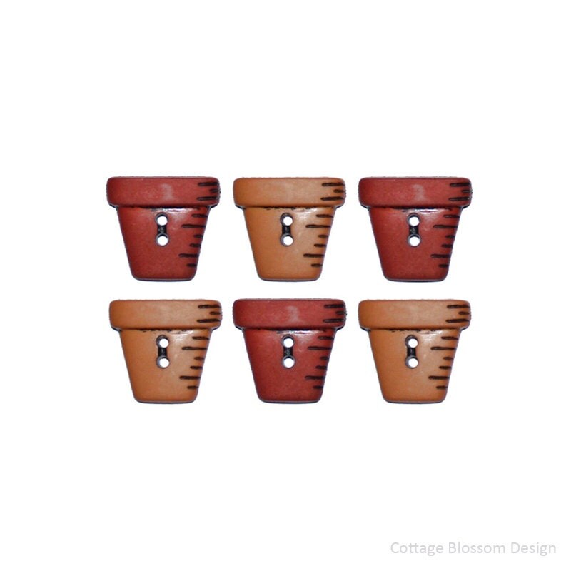 Flower Pot Buttons Jesse James Buttons Clay Flower Pot Sew