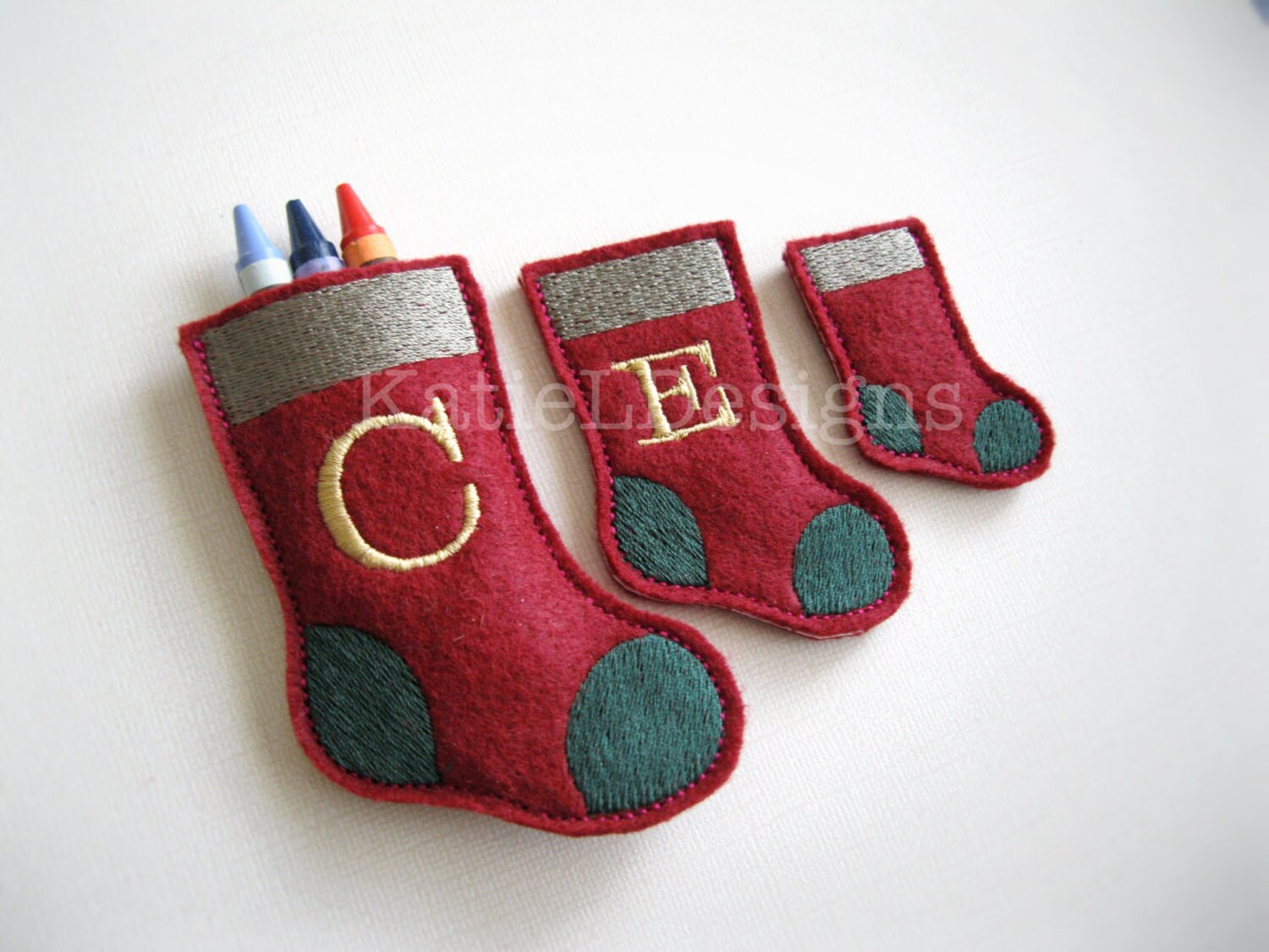 ITH Stocking Feltie Machine Embroidery Design Pattern Download