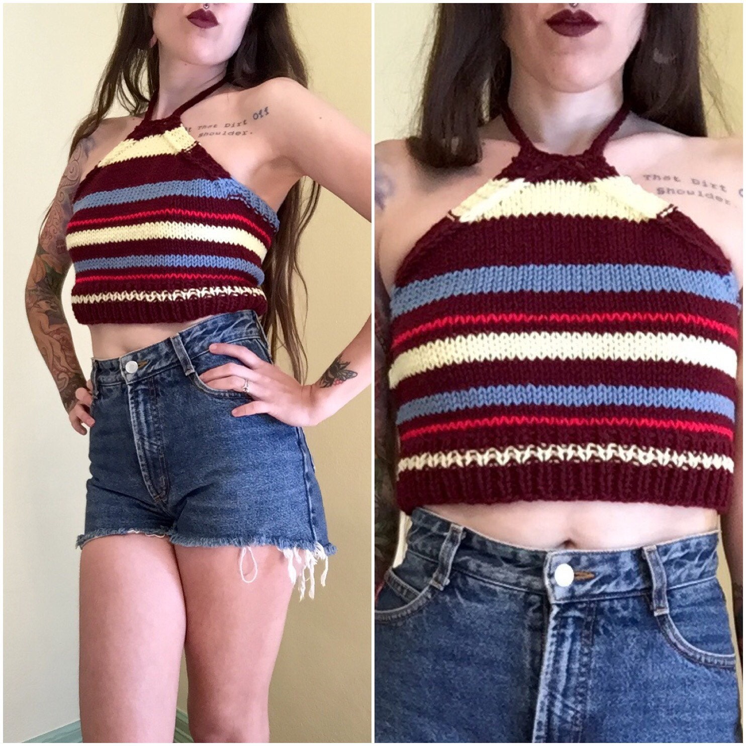 knitted halter tops