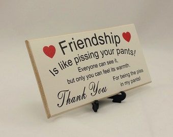 Best Friend Gift, Funny Sign, Birthday Present, Friendship Gift Ideas, Handmade Gift, Wooden Sign, Bff Gift, Shabby Chic Plaque, Rude, b006