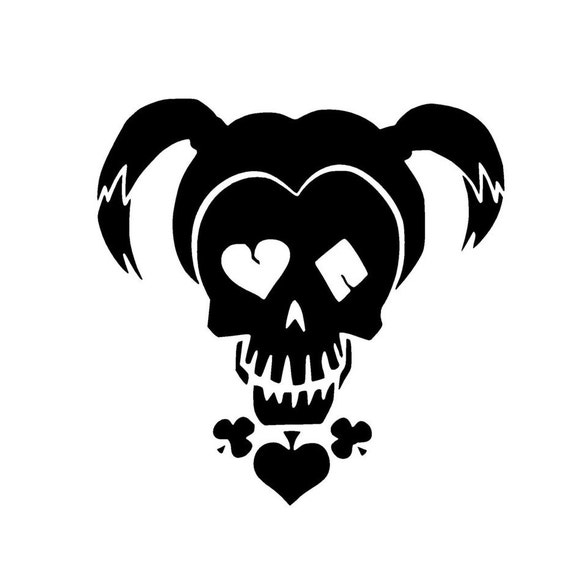 suicide squad harley quinn skull vinyl decal sticker car