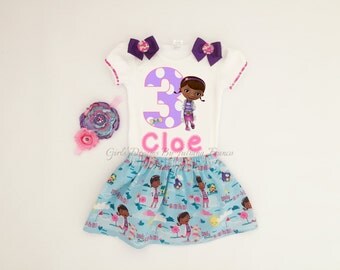 Doc Mcstuffins Outfit, Doc Mcstuffins Tutu, Doc Mcstuffins Birthday Shirt, Personalized Doc Mcstuffins Outfit, Birthday Tutu, Doc Mcstuffins