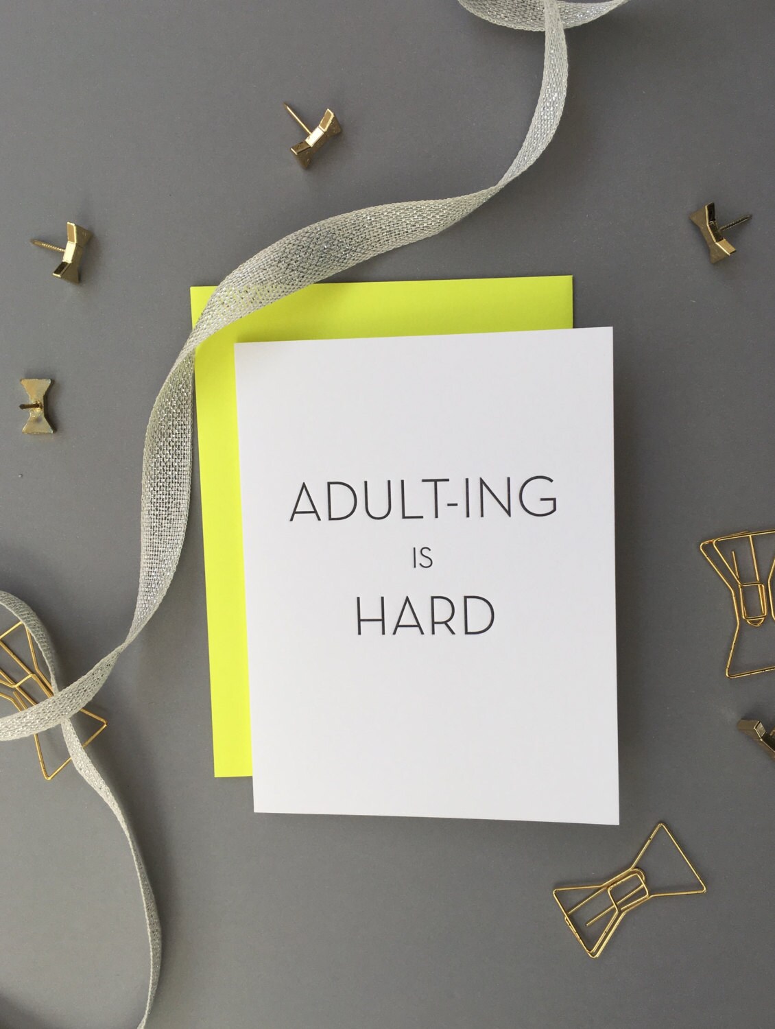 Funny Mature Birthday Adulting Is Hard Letterpress By Chezgagne