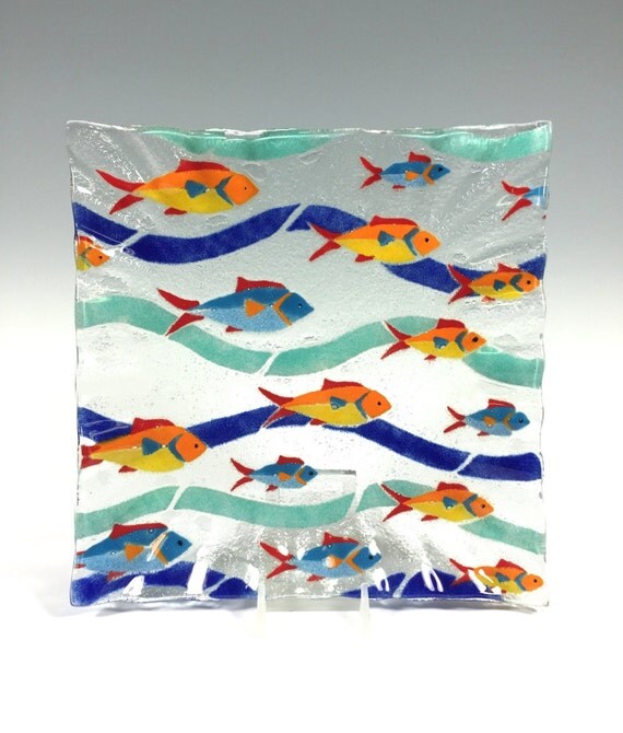 Fused Glass Fish Dish