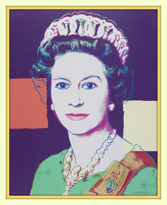 Andy Warhol Queen Elizabeth Portrait 11x14 double matted
