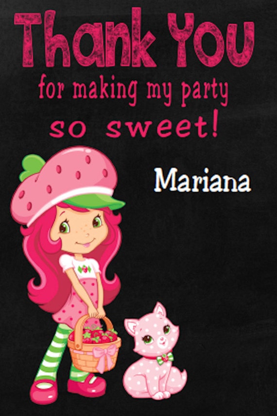 strawberry shortcake thank you cards
