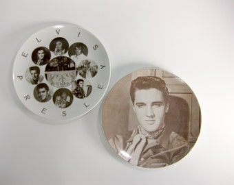 Vintage Elvis Presley Melmac melamine resin Plates ~ Set of 2 Elvis Plates by M & G Originals