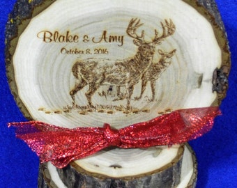 Rustic Cake Top ~ Rustic Wedding ~ Barn Wedding ~ Buck and Doe Cake Top ~ Country Wedding ~ Engraved Wood Cake Top ~ Deer Cake Top ~ Hunting