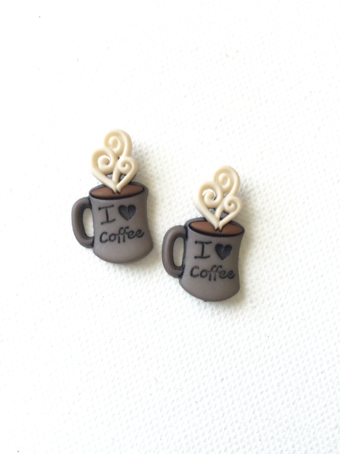 Coffee Mug Earrings I Love Coffee Stud Earrings Coffee Cup