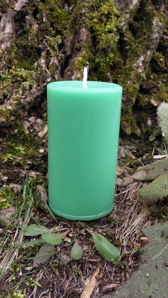 Light Green Pillar Candle Unscented Pillar Candle for Rituals