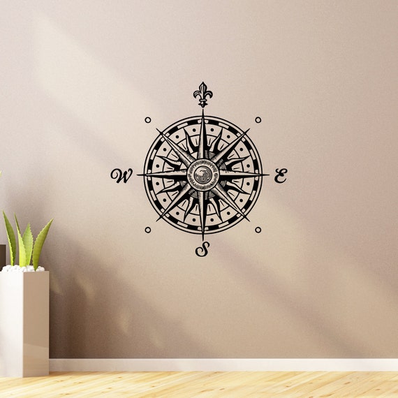 Nautical Compass Rose Wall Vinyl Decal Sticker By Wisdomdecals