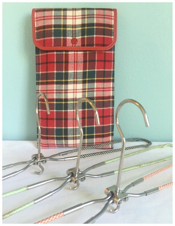 Vintage Set of 3 Traveling Folding Coat Hangers by TangerineFig