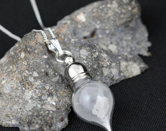 REAL Moon Dust Meteorite Space Necklace - Tear - Sterling Silver