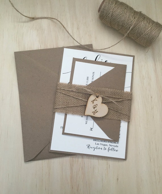 Rustic wedding invitation burlap wedding by RusticInvitesAndmore