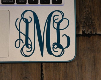 BOGO- Vine Monogram Sticker- Monogram Sticker- Monogram Decal- Preppy Monogram- Waterproof Monogram