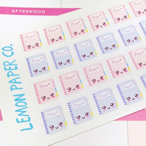 Download 36 Pastel Kawaii Planner/Notebook Icon Stickers by ...