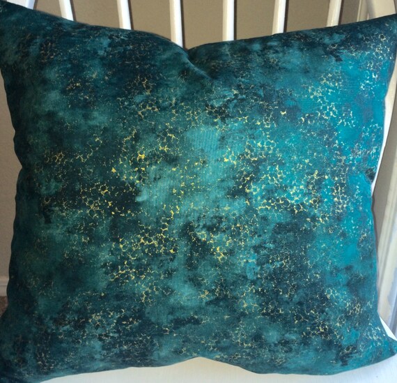 Emerald Green Gold Throw Pillow Green Pillow Gold by SewLiveLove