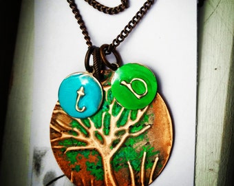 Rustic|Gift|For|Her| Copper Tree-Of-Life Necklace |A|Boho|Necklace|Copper| Jewelry | Tree-Of-Life Jewelry | Distressed Tree Pendant Necklace