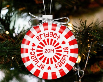 Christmas ornament peppermint candy personalized ornament CCCO