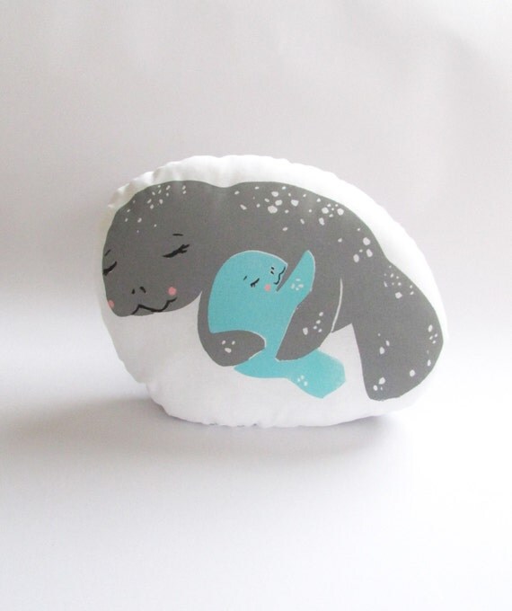 manatee plush pillow