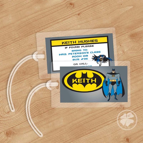 Batman - Luggage Tag, Bag Tag, Backpack Tag, ID Tags, Personalized, Custom Il_570xn