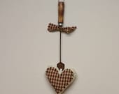 Heart Ornament, Primitive Valentine's Day Decor, Country Kitchen Decorations
