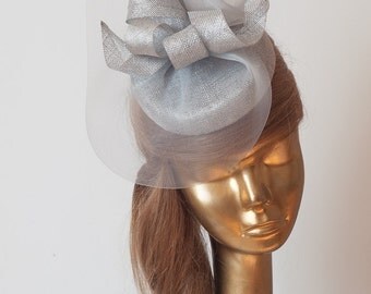 Light Grey Silver Grey Wedding Fascinator Bridal Fascinator