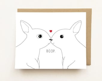 Rabbit Card, Rabbit Anniversary Card, Bunny Card, Bunny Anniversary Card, Cute Animal Cards, Cute Easter Card, Bunny