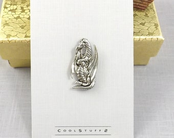 Dragon Pin, Dragon Tie Tack, Dragon Lapel Pin, Mens Tie Tack, Mens Gift, Gift for Dad, Fantasy Pin, Dragon Jewelry, Tie Pin