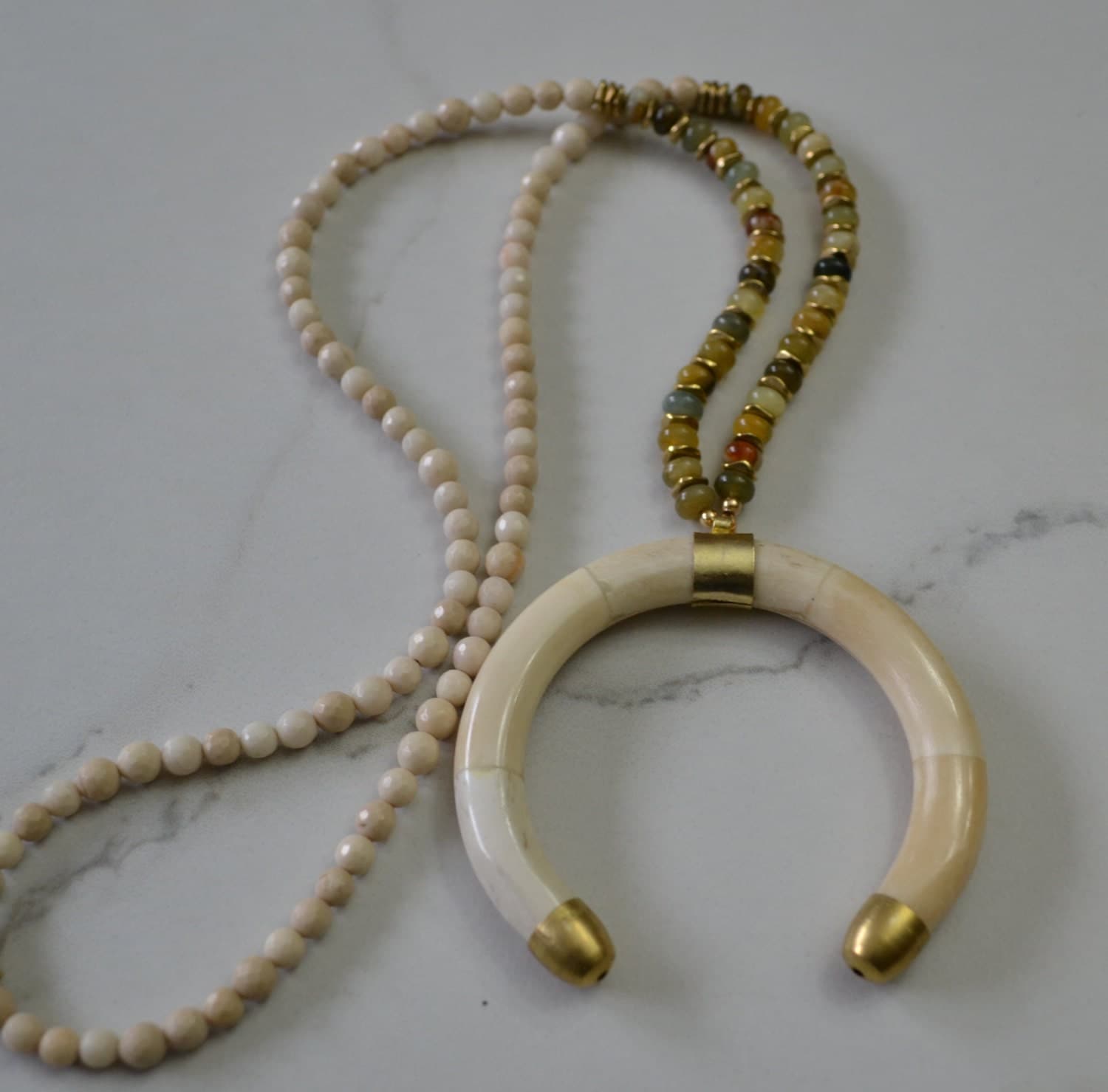 Crescent Horn Necklace by Lucyhandmadejewelry on Etsy