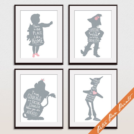 Wizard of Oz Quotes Set of 4 Art Print Unframed Featured