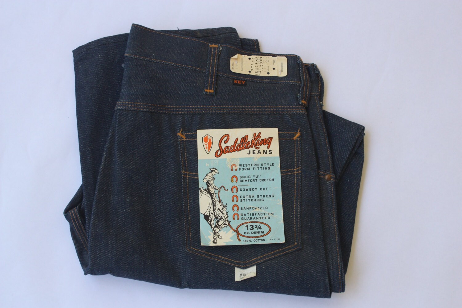 Vintage 60's Saddle King Deadstock Indigo Denim Jeans/
