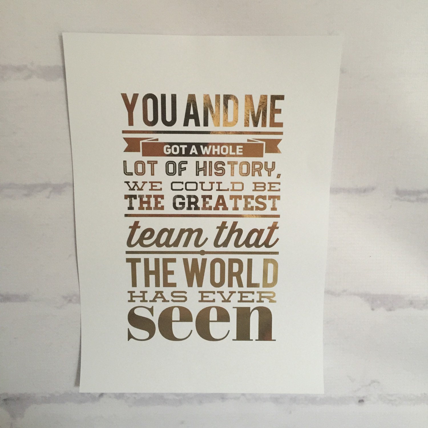 ONE DIRECTION Foil Lyric Art History Lyrics