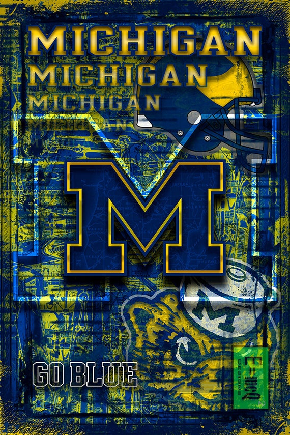 Michigan Wolverines Poster University of Michigan by McQDesign