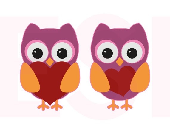 Download Valentine svg files Owl with hearts SVG DXF EPS for use