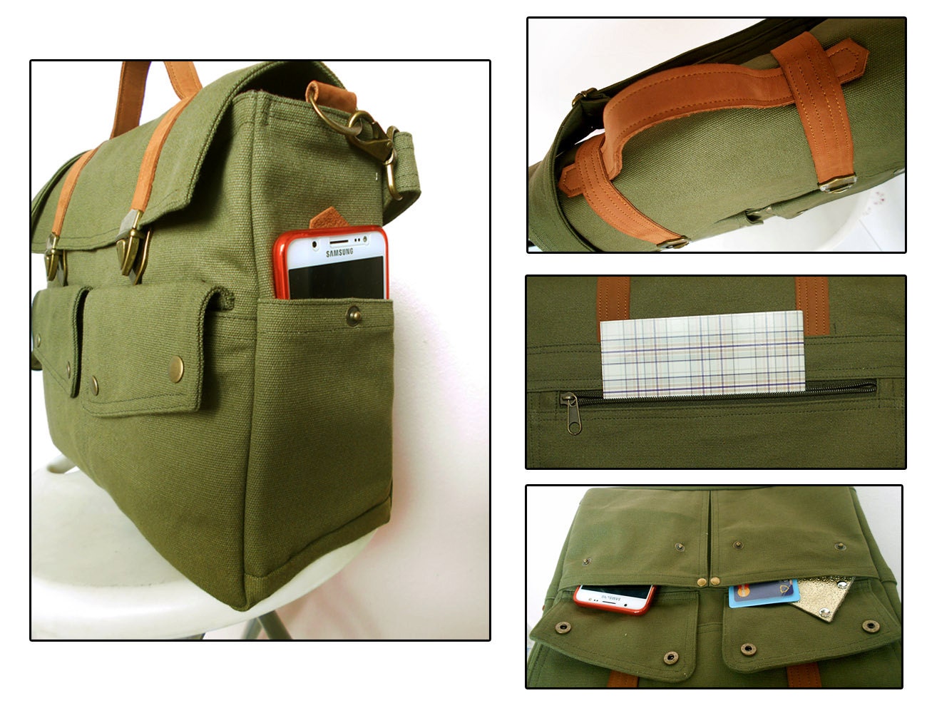 Dark Olive Green Messenger Bags/Handbags/Bags&Purses/School