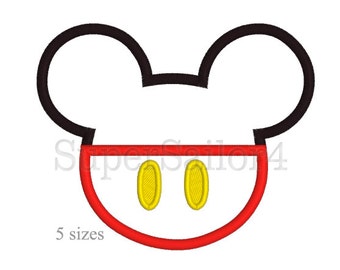 Mouse applique design, Mickey Mouse applique