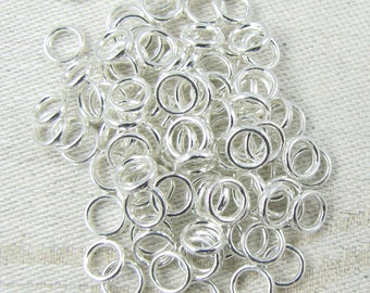 Silver Plate 6mm Closed Jump Rings Linking Rings 100 pieces FIN053
