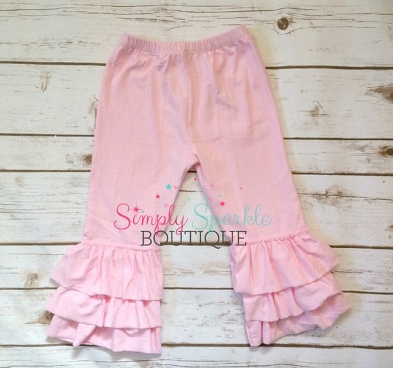 girls ruffle pants Girls Baby pink pants by SSparkleBoutique