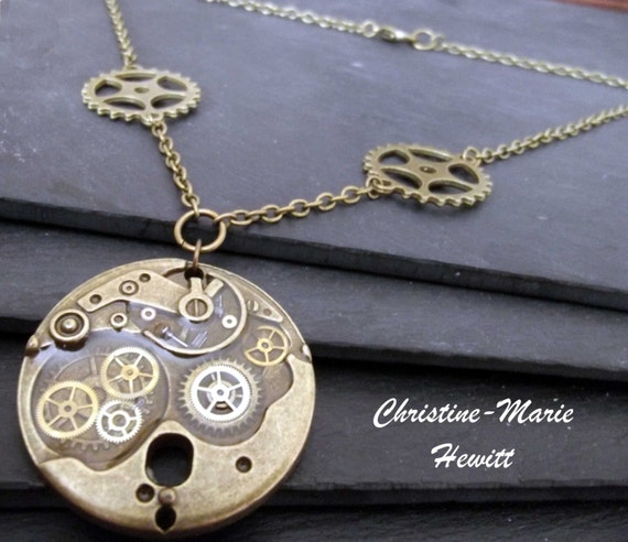 Steampunk Cog Necklace by ChristineMarieHewitt steampunk buy now online