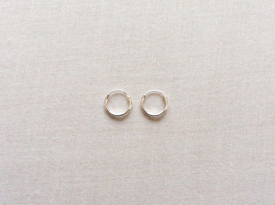 10 mm Sterling Silver Hoop Earrings Silver Hoop Earrings