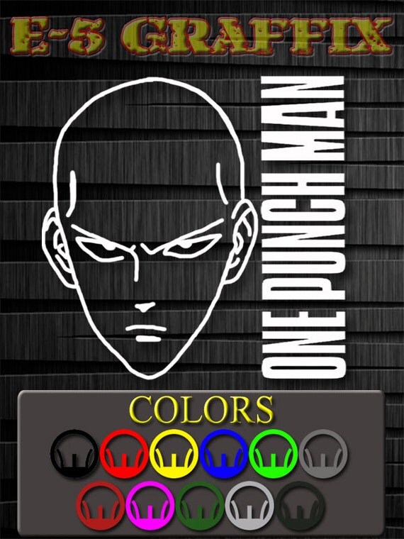 One Punch Man Angry vinyl decal 5x5. Anime Manga by E5Graffix2015