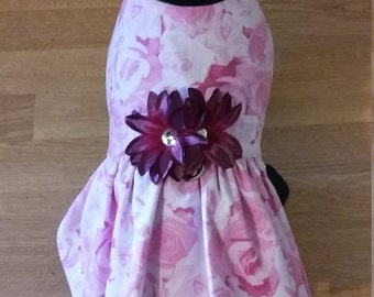Pink Floral Dog Dress