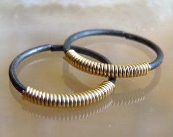 Silver conch piercing / conch hoop / nipple piercing / mens hoop earrings