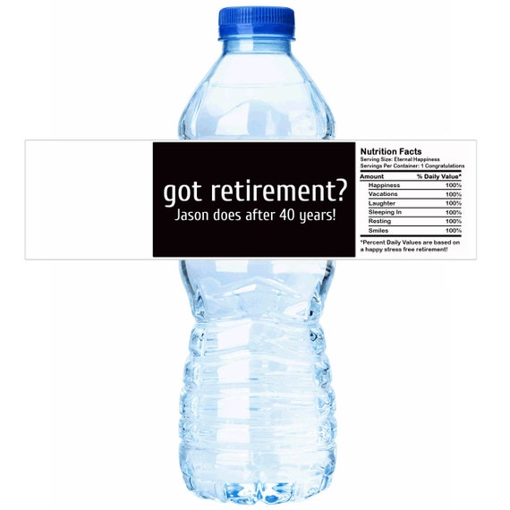 personalized got retirement water bottle labels select the