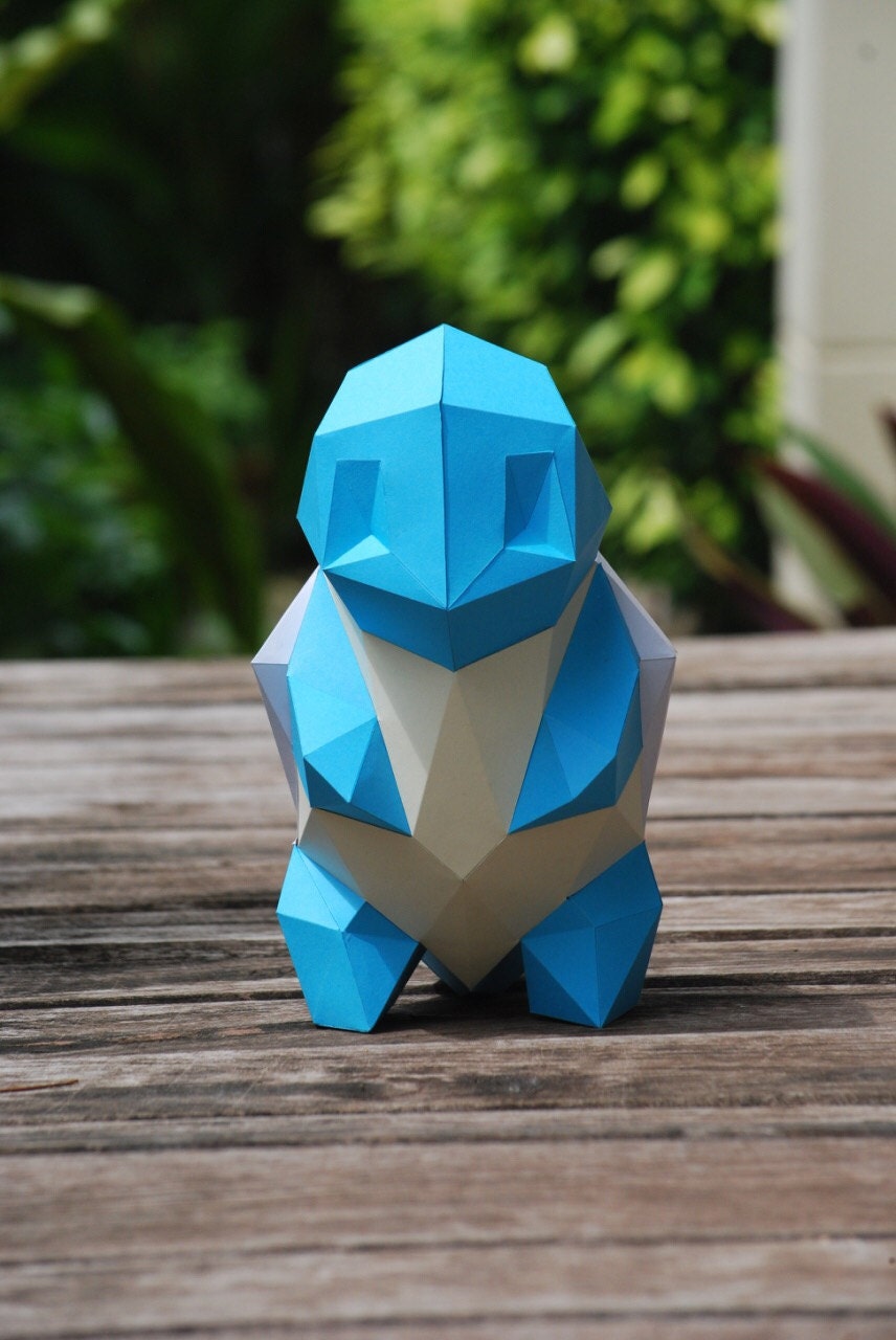 Paper craft DIY Squirtle Pokemon paper model Art