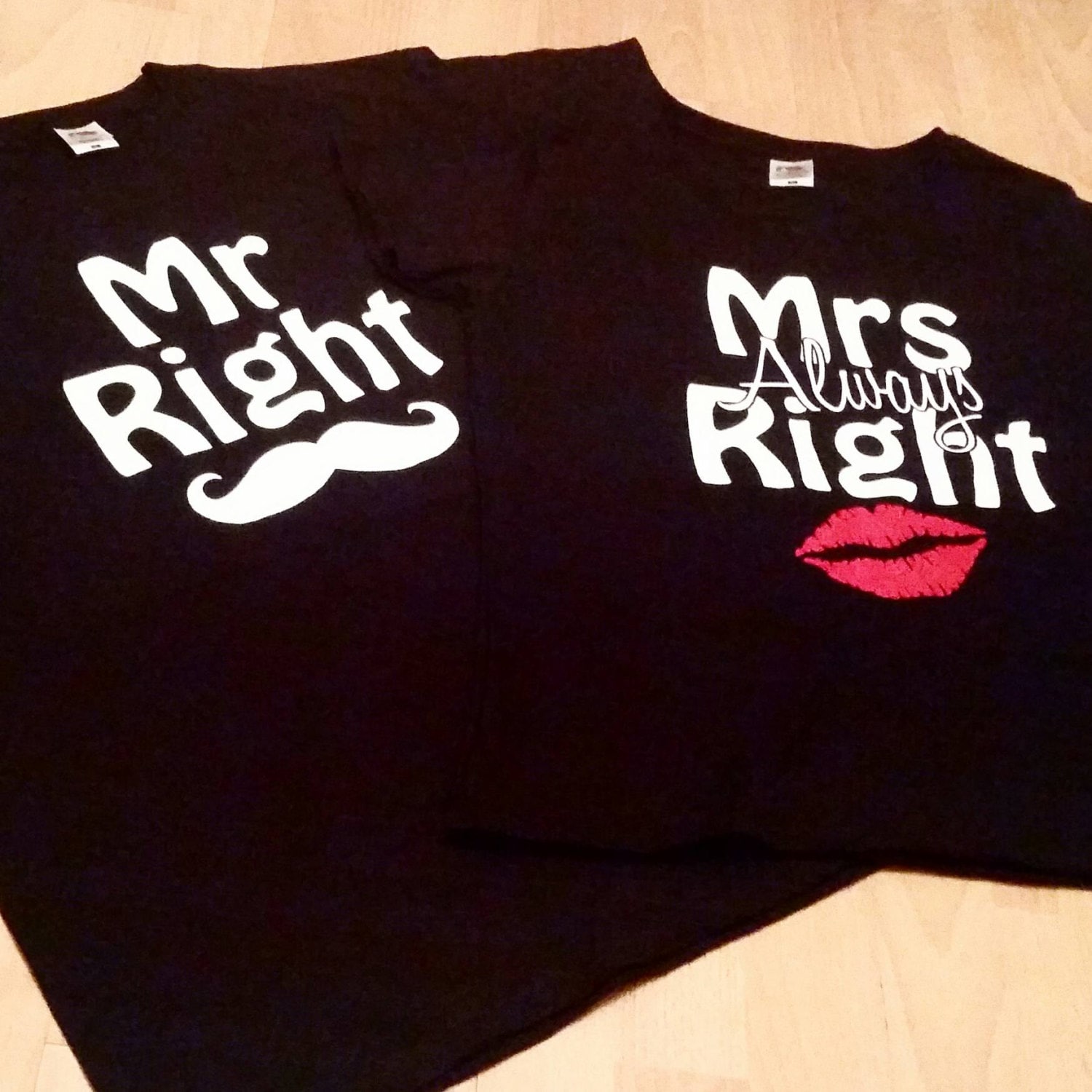 Valentines Couple Outfit Mr Right T Shirt Mrs Always Right