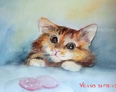 Giclee 8x10in, А5, А4, Watercolor PRINT, ginger kitten , Art Print Giclee 8x10in, А5, А4, Watercolor PRINT, ginger kitten , Art Print