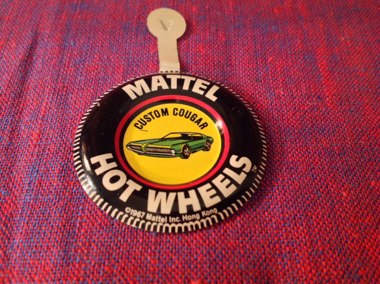 Vintage Hot Wheels Redline Pin Badge Custom Cougar Pin Badge